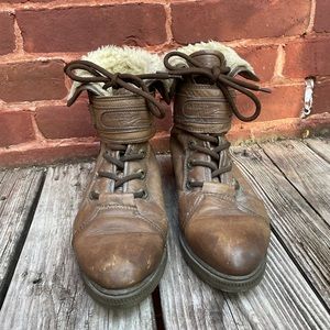 Women’s Vintage Winter Booth with Leather Upper